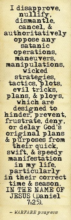 effective prayer against the adversaries spirit