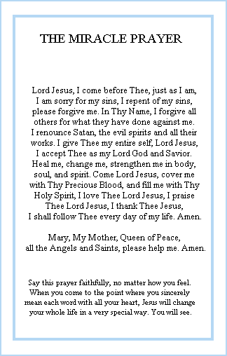 The Miracle Prayer