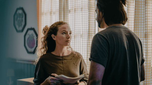 Wife presenting plan to husband marriage helper boundaries toolkit
